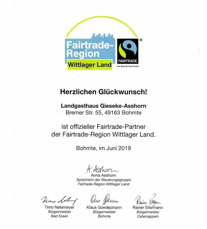 Landgasthaus Gieseke-Asshorn Bohmte Kültér fotó